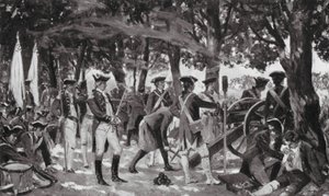 Slaget vid Plassey, 23 juni 1757 (litografi) av Allan Stewart