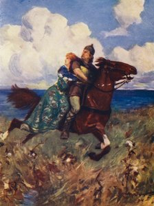 Slaget om fåglarna (färglitografi) av Allan Stewart