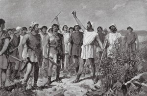 Heloternas uppror i Sparta, f.Kr. 464 (litografi) av Allan Stewart