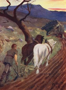 Sonen till den starke mannen i skogen (färglitografi) av Allan Stewart