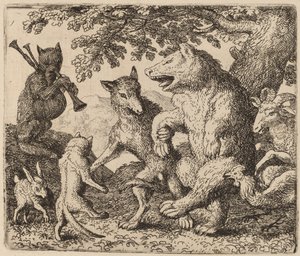 Alla gläds åt björnen och vargen, förmodligen ca. 16451656. av Allart van Everdingen