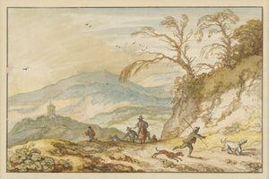 Bergslandskap av Allart van Everdingen