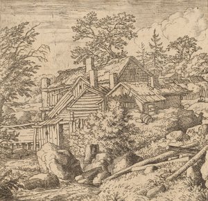 Hamlet på en bergssida, förmodligen ca. 16451656. av Allart van Everdingen