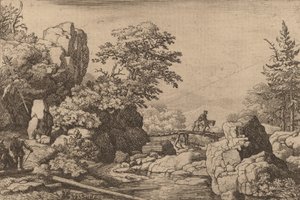 Ryttare på en bro, troligen ca. 16451656. av Allart van Everdingen