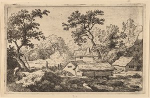 Kvarn nedanför ett vattenfall, troligen ca. 16451656. av Allart van Everdingen