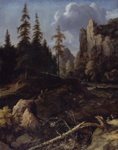 Norskt bergslandskap av Allart van Everdingen