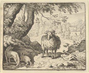 Renard övertygar kaninen att gå in i hans håla och dödar honom, 1650-75. av Allart van Everdingen