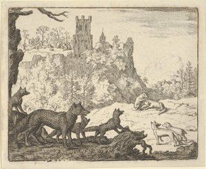 Renard lämnar med grävlingen, 1650-75. av Allart van Everdingen