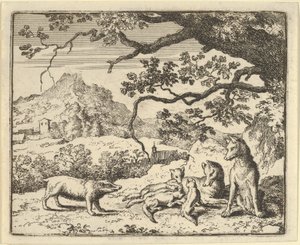 Renard får ett nytt citat från grävlingen, 1650-75. av Allart van Everdingen