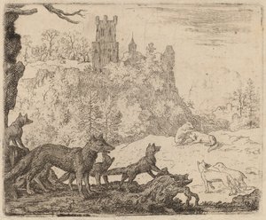 Reynard avgår med grävlingen, förmodligen ca. 16451656. av Allart van Everdingen