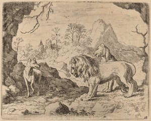 Reynard lovar att avslöja den dolda skatten, förmodligen ca. 16451656. av Allart van Everdingen