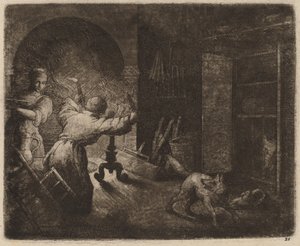 Reynard stjäl en kapong från pastorn, förmodligen ca. 16451656. av Allart van Everdingen