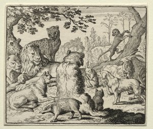 Reynard the Fox: Lion Orders Sök efter Reynard. av Allart van Everdingen
