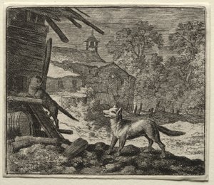 Reynard räven: Reynard bedrager katten av Allart van Everdingen