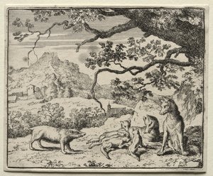 Reynard the Fox: The Badger kallar Reynard till domstolen av Allart van Everdingen
