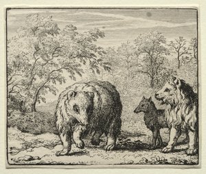 Reynard the Fox: The Freeing of the Wolf and the Bear. av Allart van Everdingen
