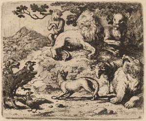 Reynards fiender är bestörta, förmodligen ca. 16451656. av Allart van Everdingen