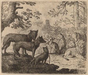 Reynards släktingar pläderar för honom, förmodligen ca. 16451656. av Allart van Everdingen