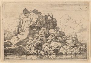 Flod vid foten av en hög klippa, troligen ca. 16451656. av Allart van Everdingen
