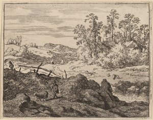 Herde med lamm, troligen ca. 16451656. av Allart van Everdingen