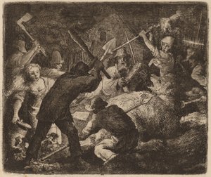 Björnen överfallen av bönderna, troligen ca. 16451656. av Allart van Everdingen