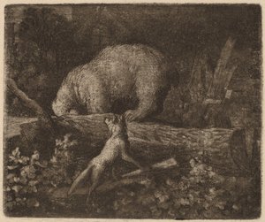The Bear Trapped, förmodligen ca. 16451656. av Allart van Everdingen