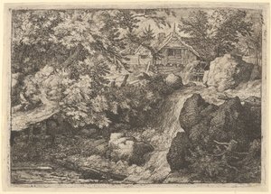 Kaskaden nära vattenkvarnen, 1600-talet. av Allart van Everdingen