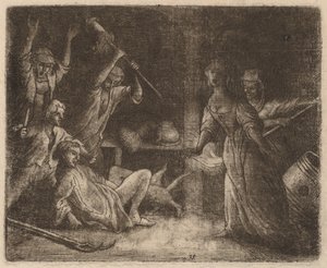 Katten fångade och slagen, förmodligen ca. 16451656. av Allart van Everdingen