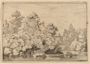 Cudgel Dam och Covered Bridge av Allart van Everdingen