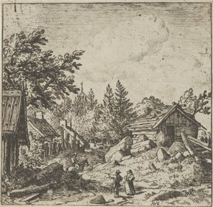 The Hamlet on the Monttainous Ground, 1600-talet. av Allart van Everdingen