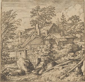 Hamlet på bergssidan, mitten av 1600-talet, mitten av 1600-talet. av Allart van Everdingen