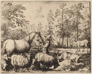 Hästen och hjorten, troligen ca. 16451656. av Allart van Everdingen