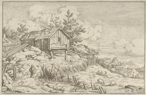 Mannen nära ingången till den ruinösa häcken, 1600-talet. av Allart van Everdingen