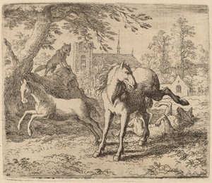 Stoet och vargen, troligen ca. 16451656. av Allart van Everdingen