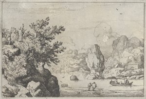 Klippan mitt i floden, 1600-talet., 1600-talet. av Allart van Everdingen