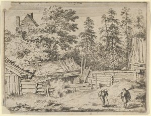 De tre stugorna, 1600-talet. av Allart van Everdingen