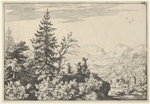 De två männen på kullen, 1600-talet. av Allart van Everdingen