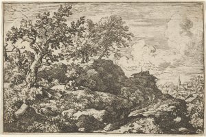De två bönderna som sitter på kullen, 1600-talet. av Allart van Everdingen