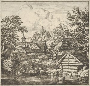 The Lossing of the Barge, 1600-talet. av Allart van Everdingen