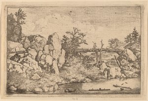Två stockar i vattnet, troligen ca. 16451656. av Allart van Everdingen