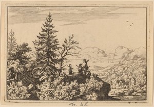 Två män på en kulle, förmodligen ca. 16451656. av Allart van Everdingen