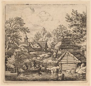 Lossa en pråm, förmodligen c. 16451656. av Allart van Everdingen