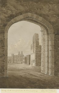 Dudley Castle - The Keep: röd sepiateckning, 8 juni 1843