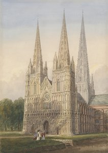 Lichfield Cathedral - West Front: akvarellmålning, nd [6 sep 1842]