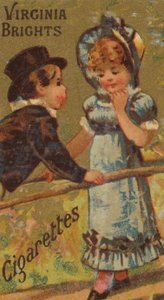 Från Girls and Children-serien N64 som marknadsför Virginia Brights Cigarettes for Allen &..., 1886.
