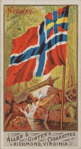 Norge, från Flags of All Nations, Series 1 N9 for Allen & Ginter Cigarettes Brands, 1887.