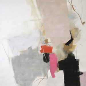 Modernt abstrakt i rosa och grått av Alma