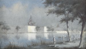 The Moat at Mandalay by Moonlight, 1924 (wc på papper)