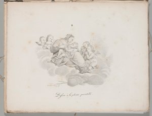 Litografins konst: Madonna med barn på molnen, plansch II