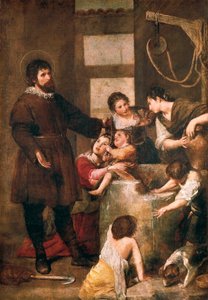 Den helige Isidore av Sevilla och brunnens mirakel. Målning av Alonso Cano (1601-1667). 1638-1640. Madrid. Pradomuseet.